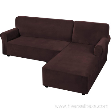 Thick Velvet 2 Pieces L-Shaped Sofa Covers